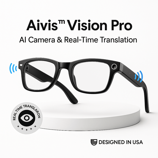 Aivis™ Vision Pro — AI Camera & Real-Time Translation Glasses
