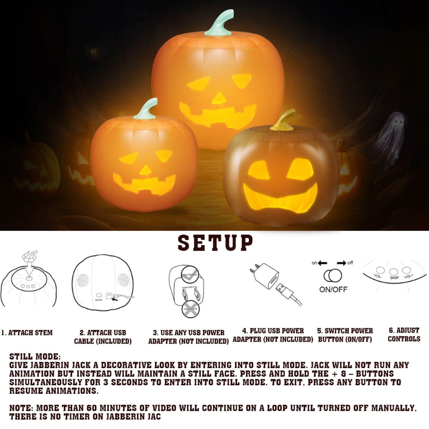 🔥Last Day 49% OFF🔥Jabber Jack Animated Pumpkin🎃
