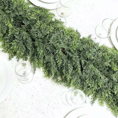 ⛄2025 Christmas Artificial Cypress Leaf Vine Wreath🎄(1.8m）
