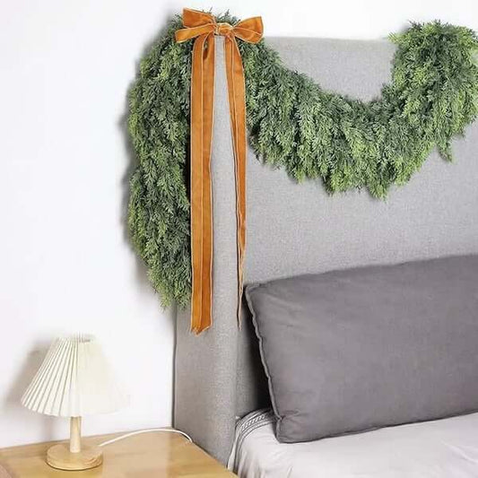 ⛄2025 Christmas Artificial Cypress Leaf Vine Wreath🎄(1.8m）