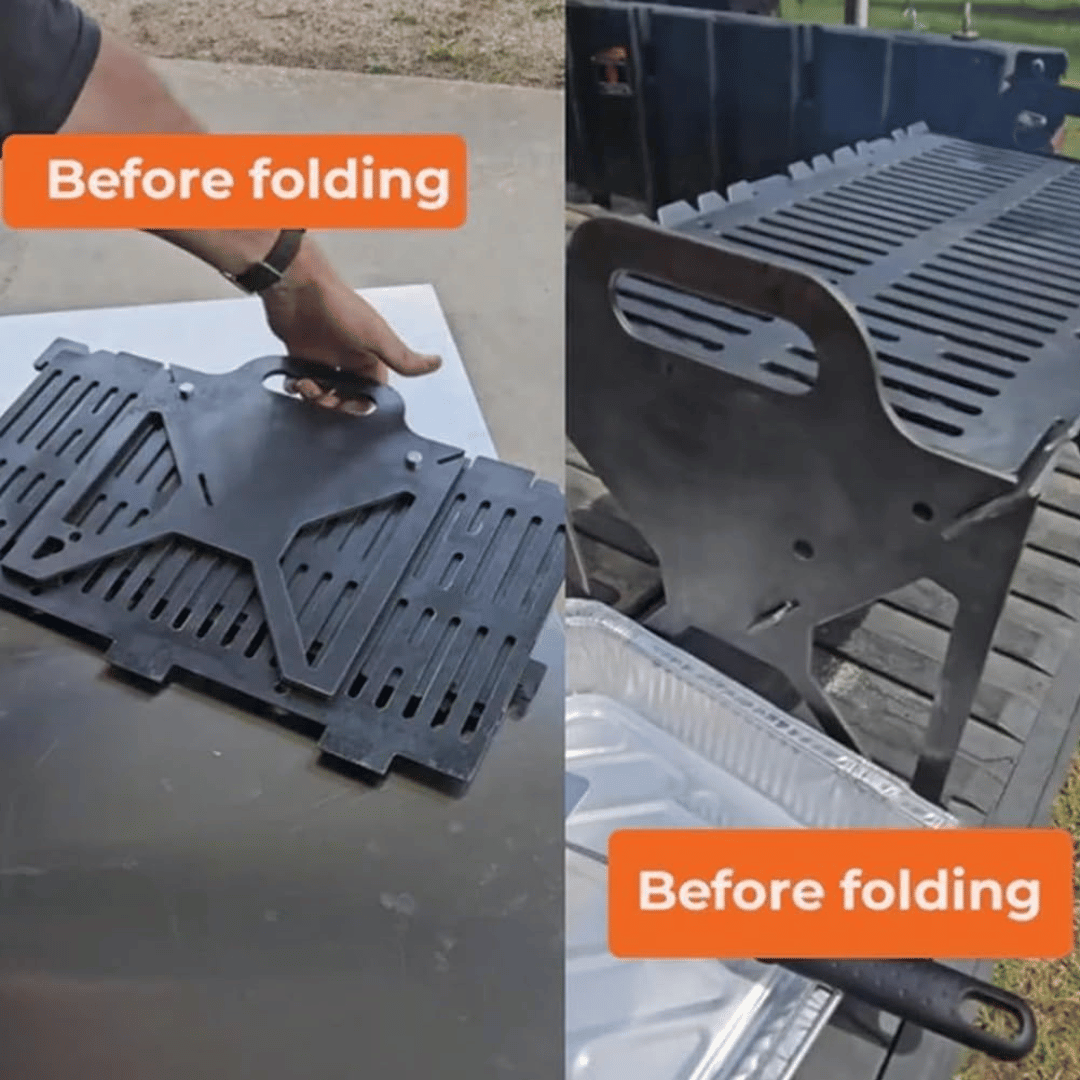 💥Slot Grill - Collapsible BBQ Grill for Easy Storage Steel