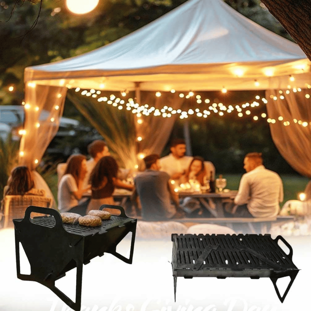 💥Slot Grill - Collapsible BBQ Grill for Easy Storage Steel