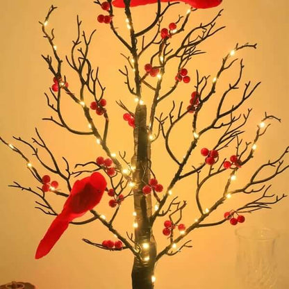 🐦Vintage Glowing Tree with Cardinals