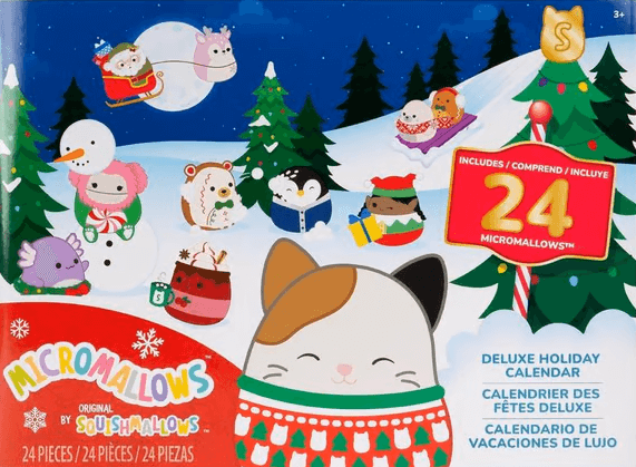 🎅 Early Christmas Sale🎅2026 Squishmallows 24-Day Micromallows Holiday Plush Advent Calendar