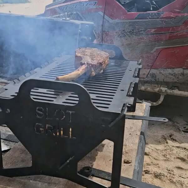 💥Slot Grill - Collapsible BBQ Grill for Easy Storage Steel